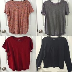 4-pack Size L TALL Old Navy EveryWear Floral Print Purple Crew-Neck T-Shirts